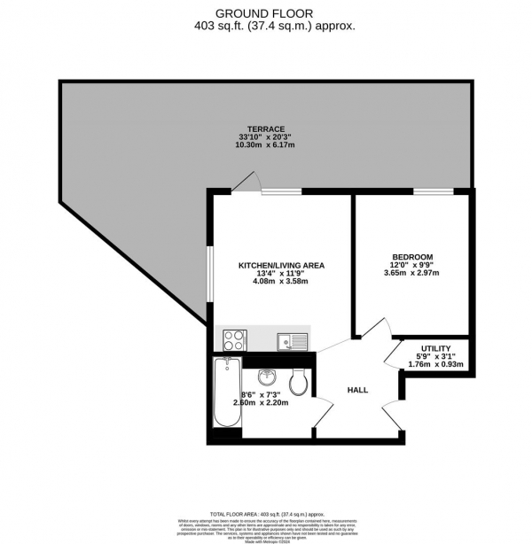 Floor Plan Image for 1 Bedroom Apartment for Sale in Harefield Road, Uxbridge