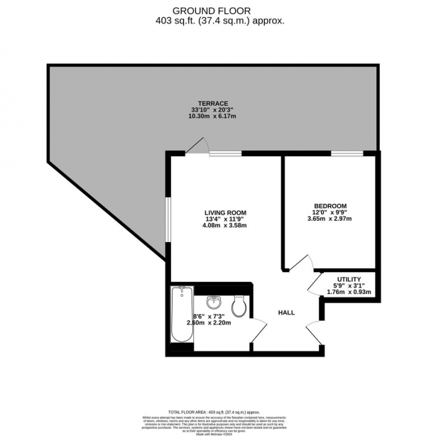 Floor Plan Image for 1 Bedroom Apartment for Sale in Harefield Road, Uxbridge