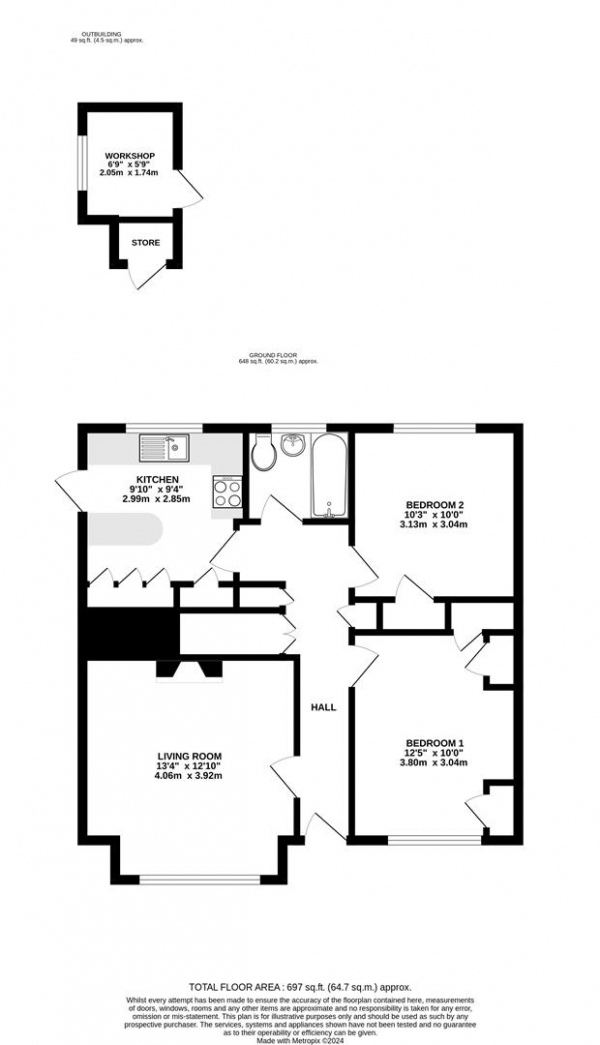 Floor Plan Image for 2 Bedroom Maisonette for Sale in St. Matthew Close, Uxbridge