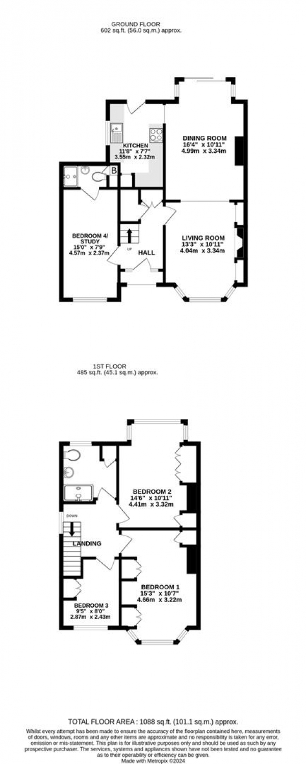 Floor Plan Image for 4 Bedroom Semi-Detached House for Sale in Elm Avenue, Eastcote