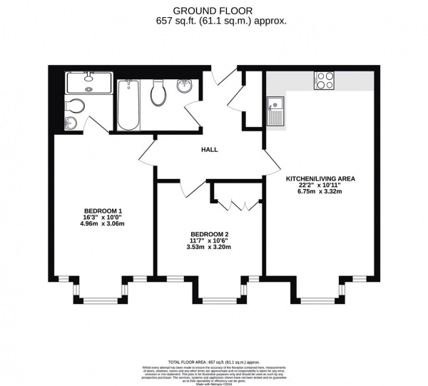 Floor Plan Image for 2 Bedroom Apartment for Sale in Belmont Road, Uxbridge