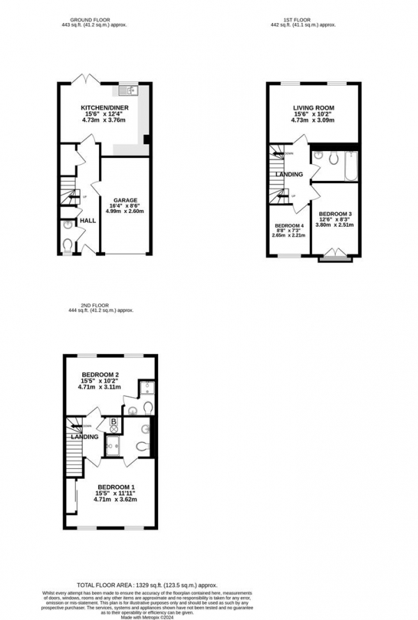 Floor Plan for 4 Bedroom Terraced House for Sale in Hardy Mews, Uxbridge, UB8, 2GN - Guide Price &pound550,000