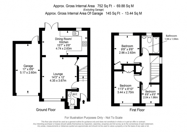 Floor Plan Image for 3 Bedroom Detached House for Sale in Bullrush Grove, Uxbridge