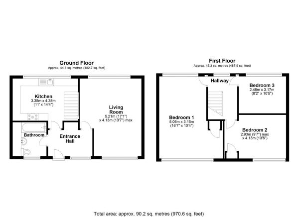 Floor Plan for 3 Bedroom Duplex to Rent in Harefield Road, Uxbridge, UB8, 1PH - £519 pw | £2250 pcm