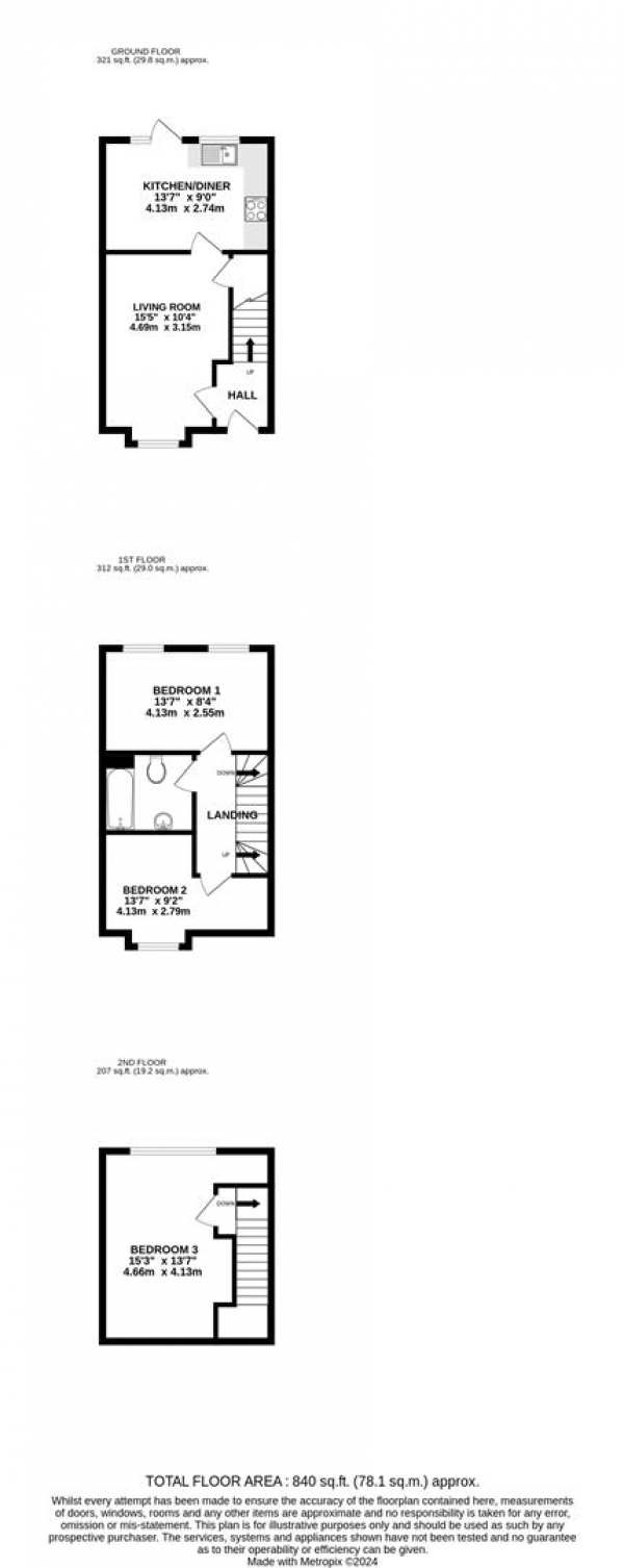 Floor Plan Image for 3 Bedroom Semi-Detached House for Sale in Hinton Road, Uxbridge