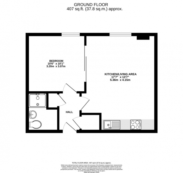 Floor Plan for 1 Bedroom Apartment for Sale in Windsor Street, Uxbridge, UB8, 1SB - Guide Price &pound285,000