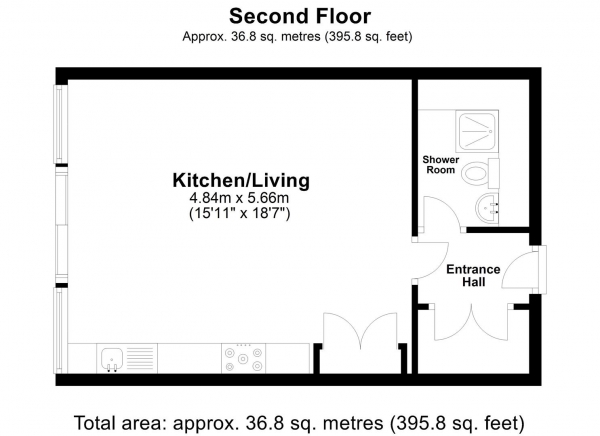 Floor Plan Image for Studio for Sale in Brindley Place, Uxbridge