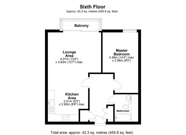 Floor Plan Image for 1 Bedroom Apartment to Rent in Tower House, Uxbridge