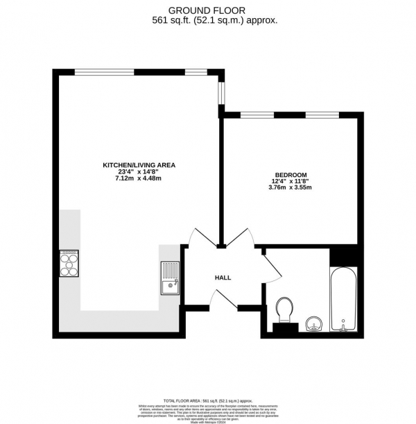 Floor Plan Image for 1 Bedroom Apartment for Sale in Uxbridge Road, Hillingdon