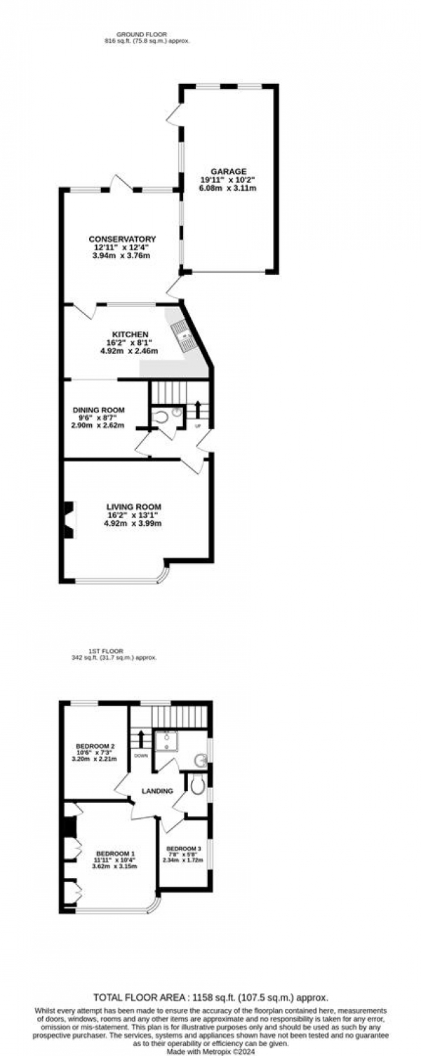 Floor Plan Image for 3 Bedroom Semi-Detached House for Sale in Warley Avenue, North Hayes