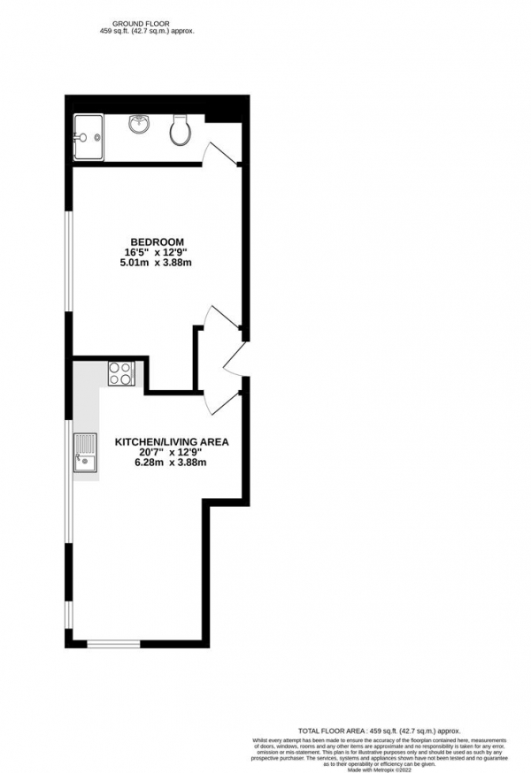 Floor Plan Image for 1 Bedroom Apartment for Sale in High Street, Uxbridge