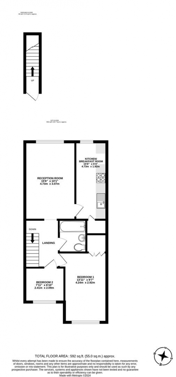 Floor Plan Image for 2 Bedroom Maisonette for Sale in Whitehall Road, Uxbridge