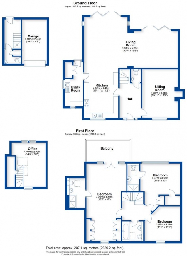 Floor Plan Image for 3 Bedroom Detached House for Sale in Barton Road, Welford On Avon