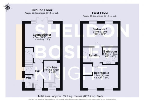 Floor Plan Image for 2 Bedroom Semi-Detached House for Sale in The Sidings, Bishops Itchington