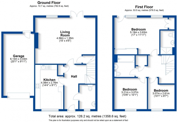 Floor Plan Image for 3 Bedroom Semi-Detached House for Sale in Marlow Green, Bishops Itchington, Southam