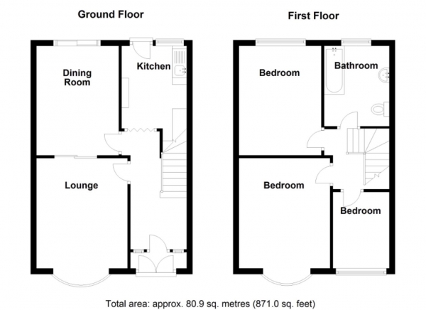 Floor Plan Image for 3 Bedroom Semi-Detached House for Sale in Rockland Drive, Stechford, Birmingham