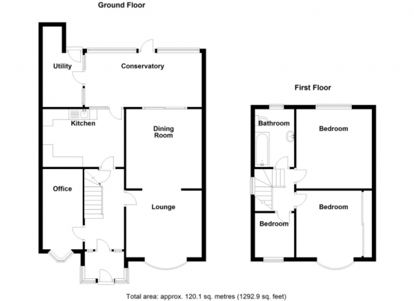 Floor Plan Image for 3 Bedroom Property for Sale in Chester Road, Castle Bromwich, Birmingham