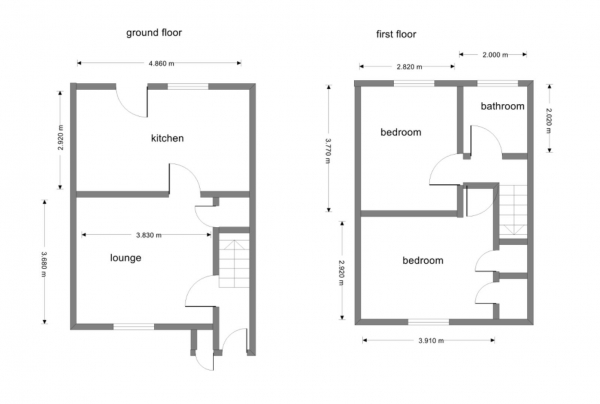 Floor Plan for 2 Bedroom End of Terrace House for Sale in Aintree Grove, Shard End, B34, 7HF - Offers Over &pound200,000