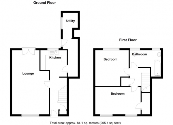 Floor Plan Image for 2 Bedroom Terraced House for Sale in Thistledown Road, Shard End, Birmingham