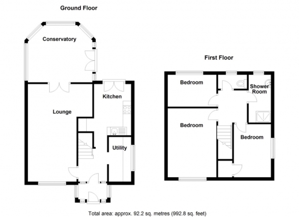 Floor Plan Image for 3 Bedroom End of Terrace House for Sale in Ballard Walk, Kingshurst, Birmingham