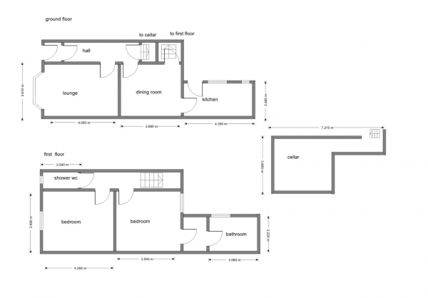 Floor Plan for 2 Bedroom End of Terrace House for Sale in Coleshill Road, Water Orton, Birmingham, B46, 1SH -  &pound300,000