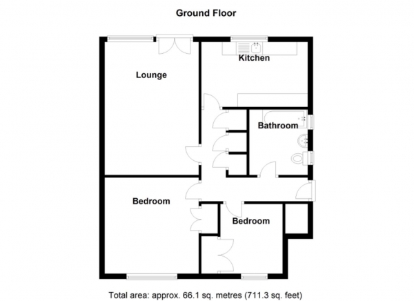 Floor Plan for 2 Bedroom Maisonette for Sale in Vesey Close, Water Orton, B46, 1RB -  &pound175,000