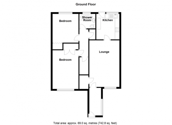 Floor Plan for 2 Bedroom Maisonette for Sale in Croy Drive, Castle Vale, Birmingham, B35, 6NY -  &pound140,000