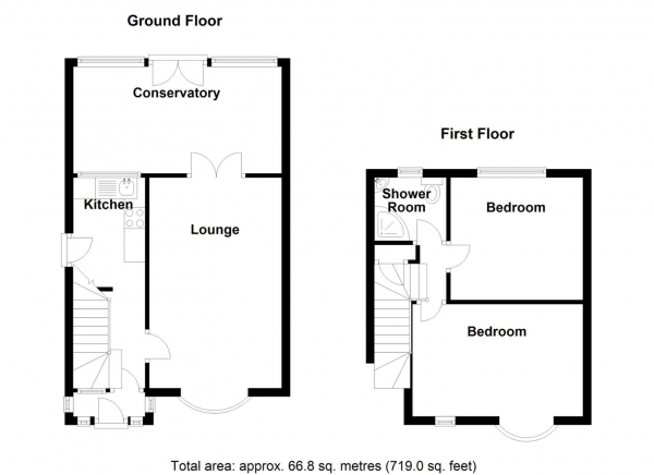 Floor Plan for 2 Bedroom Semi-Detached House for Sale in Gilbertstone Avenue, Yardley, Birmingham, B26, 1HR -  &pound230,000