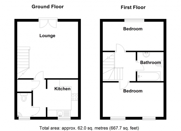 Floor Plan Image for 2 Bedroom Terraced House for Sale in Cole Way, Shard End, Birmingham