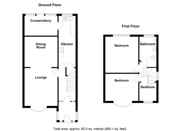 Floor Plan Image for 3 Bedroom Semi-Detached House for Sale in Mayswood Road, Solihull