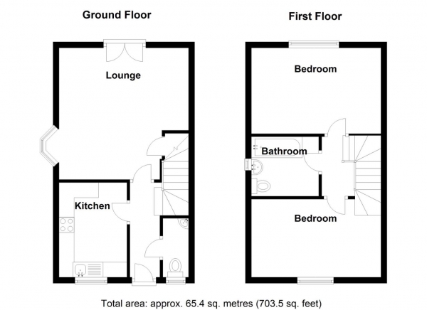 Floor Plan Image for 2 Bedroom End of Terrace House for Sale in Somerton Drive, Marston Green, Birmingham