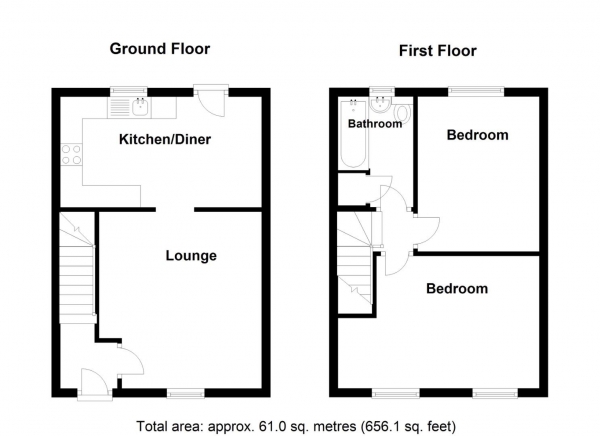 Floor Plan Image for 2 Bedroom Terraced House for Sale in Wyndshiels, Coleshill, Birmingham