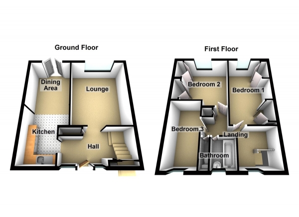 Floor Plan Image for 3 Bedroom Semi-Detached House to Rent in Morris Court, Waltham Abbey