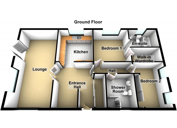 Floor Plan Image for 2 Bedroom Mobile Home for Sale in Lippitts Hill, Loughton