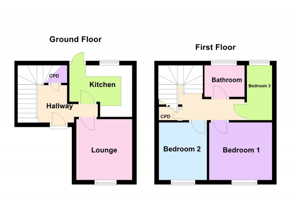 Floor Plan Image for 3 Bedroom End of Terrace House to Rent in Willinghall Close, Waltham Abbey