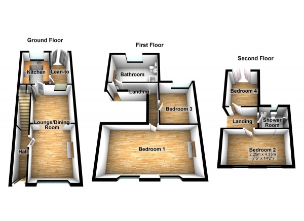 Floor Plan Image for 4 Bedroom Terraced House to Rent in Clive Road, Enfield