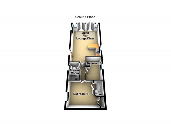 Floor Plan Image for 2 Bedroom Mobile Home for Sale in First Avenue, Galley Hill