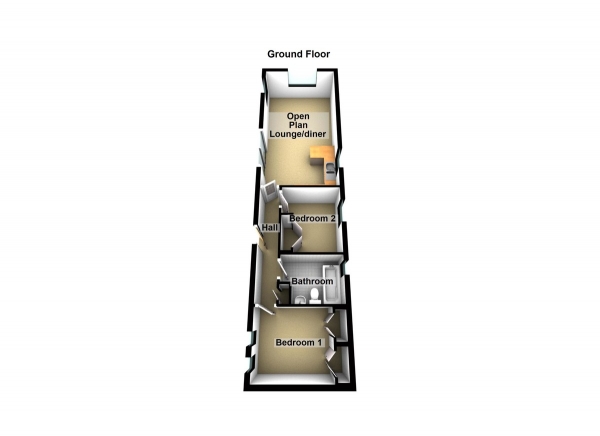 Floor Plan Image for 2 Bedroom Mobile Home for Sale in First Avenue , Galley Hill