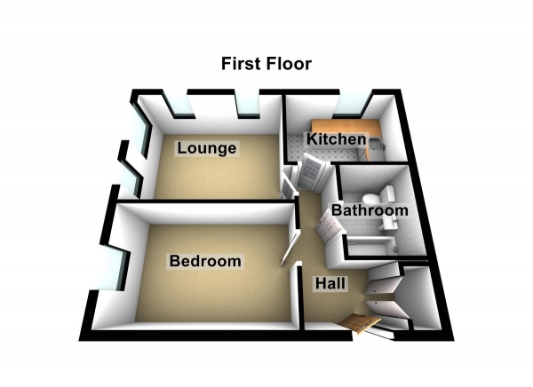 Floor Plan Image for 1 Bedroom Apartment for Sale in Hanover Court, Quaker Lane