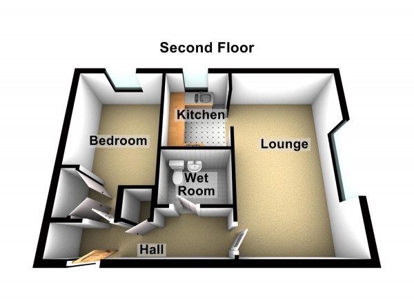 Floor Plan Image for 1 Bedroom Apartment for Sale in Farm Hill Road, Waltham Abbey