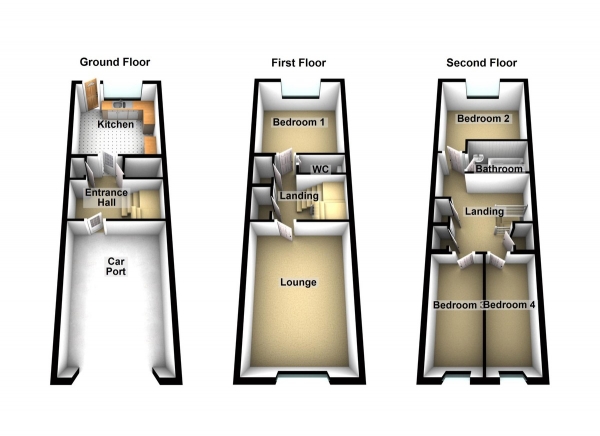 Floor Plan Image for 4 Bedroom Semi-Detached House for Sale in Southweald Drive, Waltham Abbey