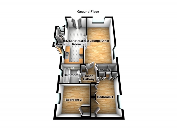 Floor Plan Image for 2 Bedroom Mobile Home for Sale in Lippitts Hill, Loughton