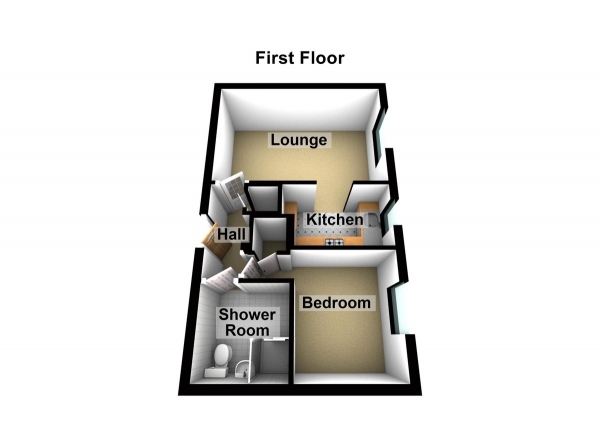 Floor Plan Image for 1 Bedroom Apartment for Sale in Farm Hill Road, Waltham Abbey