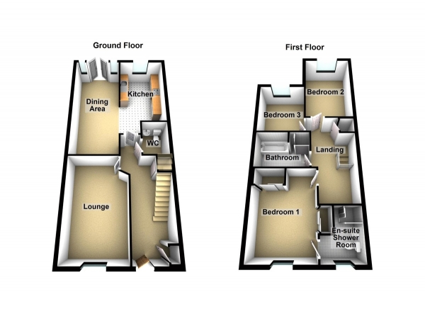 Floor Plan Image for 3 Bedroom Terraced House for Sale in Government Row, Enfield