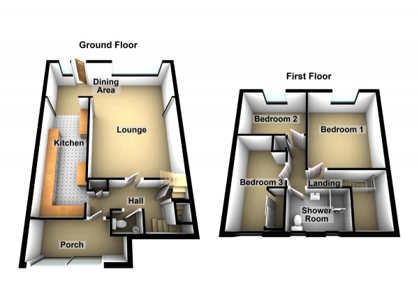 Floor Plan Image for 3 Bedroom Terraced House for Sale in Winters Way, Waltham Abbey