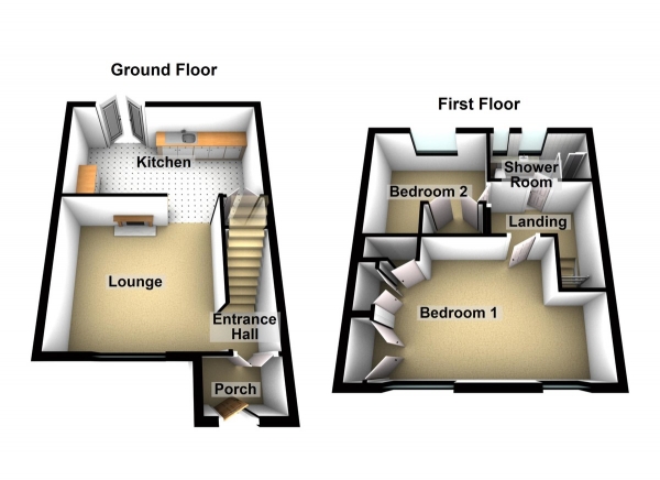 Floor Plan Image for 2 Bedroom Terraced House for Sale in Mowbrey Gardens, Loughton