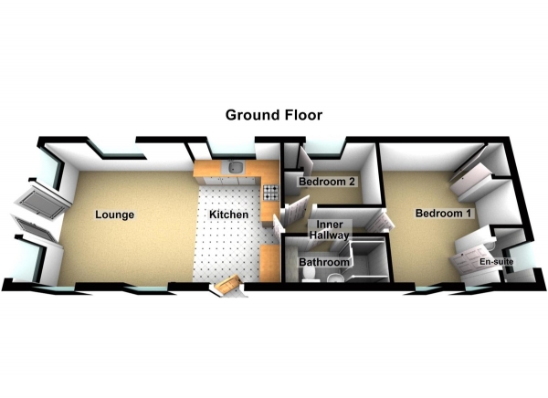 Floor Plan Image for 2 Bedroom Park Home for Sale in Sewardstone Road, London