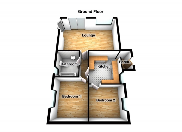 Floor Plan Image for 2 Bedroom Mobile Home for Sale in The Elms , Lippitts Hill