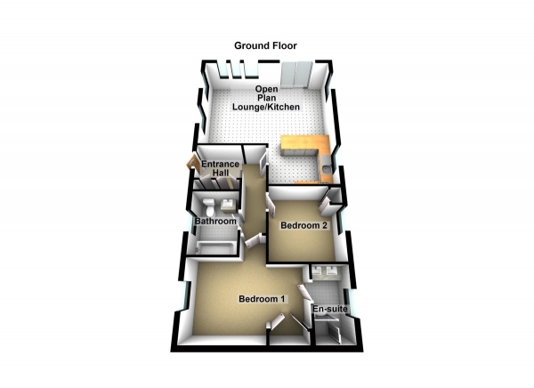 Floor Plan Image for 2 Bedroom Mobile Home for Sale in Dobbs Weir Caravan Park , Essex Road