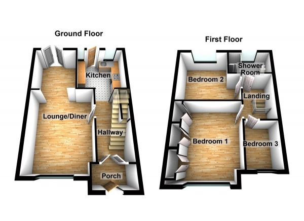 Floor Plan Image for 3 Bedroom Semi-Detached House for Sale in Rosebank, Waltham Abbey